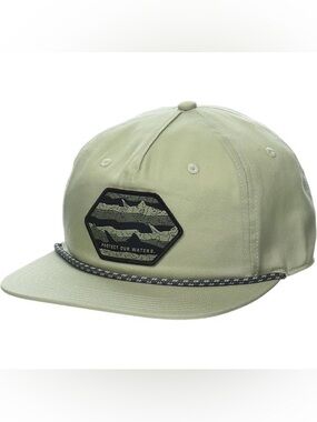 Columbia PFG Snapback Hat Rope Flat Brim Green Fishing Cap Back Tack Like New